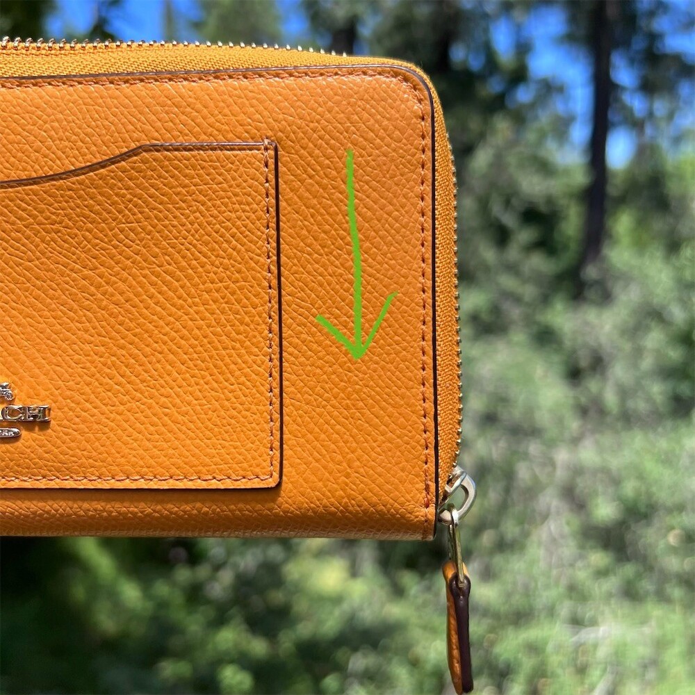 COACH Long Zip-Around Wallet Orange Crossgrain Leather Gold Hardware AUTHENTIC - Picture 11 of 12